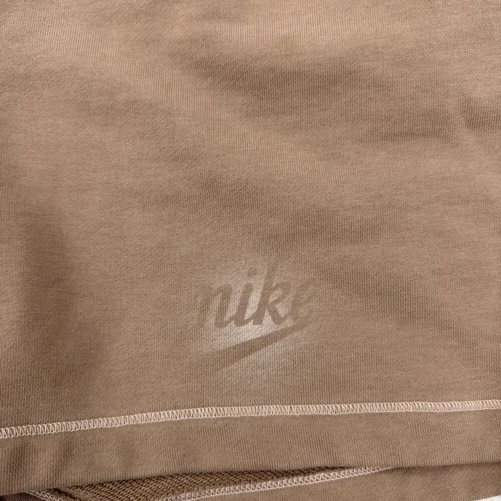 Nike Women’s Brown Knit Cotton Athletic Shorts Drawstring Pockets Size Large